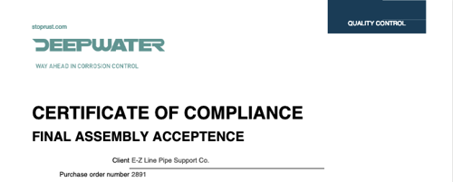 Certificate of compliance